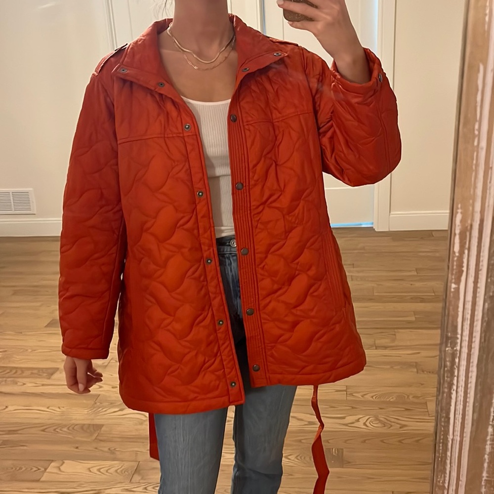 Lands' End Women's Quilted Jacket - Burnt Orange - Size XL
